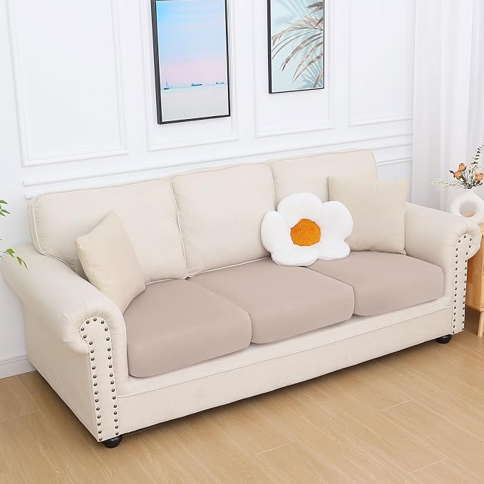hyha Milk Silk Couch Cushion Covers, Soft Magic Sofa Covers Washable - Image 7