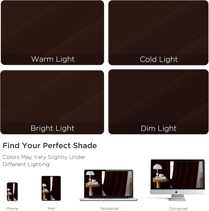 CUCRAF Chocolate Blackout Curtains Customize, Rod Pocket Room Darkening Curtain - Image 4