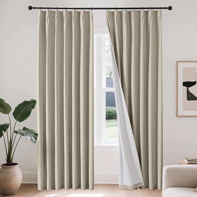 Joydeco Pinch Pleated Linen Curtains by JOYDECO