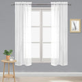 DWCN White Sheer Curtains 63 inch Length 2 Panels Set, Elegant Solid Color by DWCN