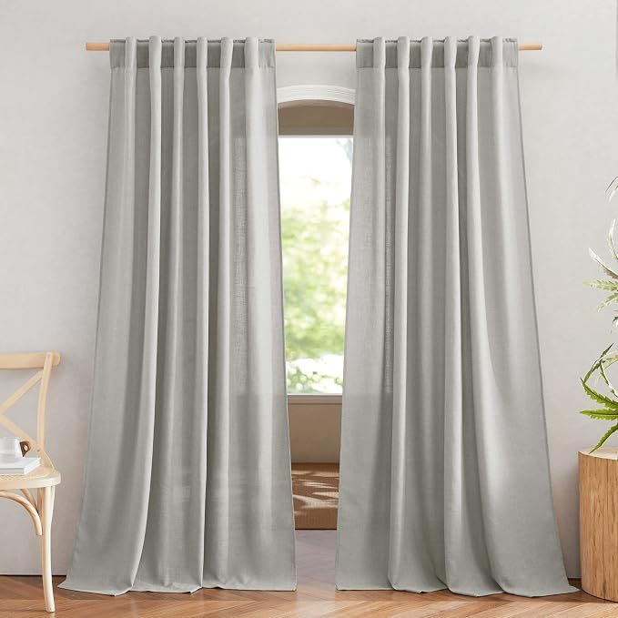 NICETOWN Linen Gray Sheer Curtains by NICETOWN