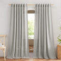 NICETOWN Linen Gray 108 inch Curtains by NICETOWN