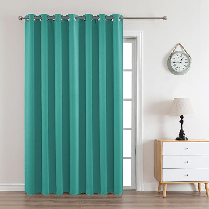 Joydeco Peacock Blue Custom Solid Single Blackout Curtain by JOYDECO