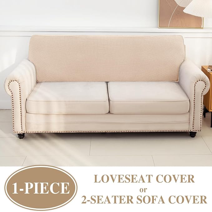 Couch Cushion Cover Loveseat Cover or 2 Seat Sofa Cover Washable Stretch - Image 3
