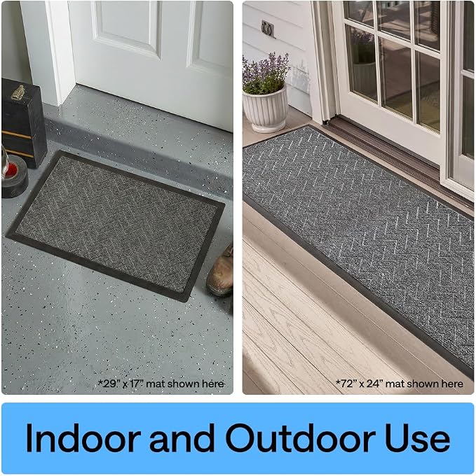 GORILLA GRIP 100% Waterproof All-Season WeatherMAX Doormat, Durable Natural - Image 9
