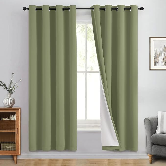 Yakamok 100% Blackout Curtain Panels 72 inches Cold and Light Blocking Drapes by Yakamok