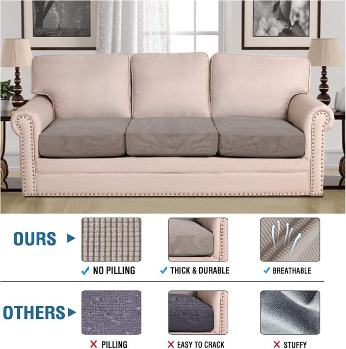 H.VERSAILTEX Super Stretch Couch Cushion Covers Sofa Cushion Slipcovers - Image 5