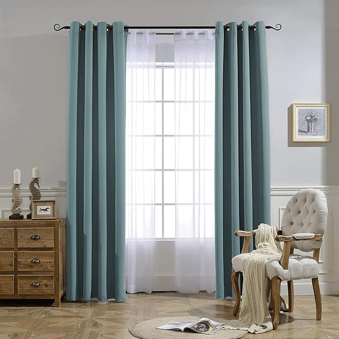 NICETOWN Blackout Greyish Blue Curtains & Drapes - Image 7