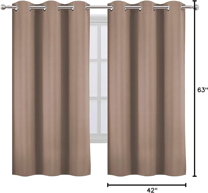 LEMOMO Cappuccino Blackout Curtains 42 x 63 Inch Length/Set of 2 Curtain - Image 8