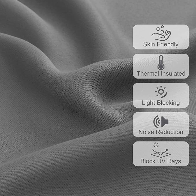 Chyhomenyc Light Grey Valances for Window, Room Darkening Short Curtains for - Image 4