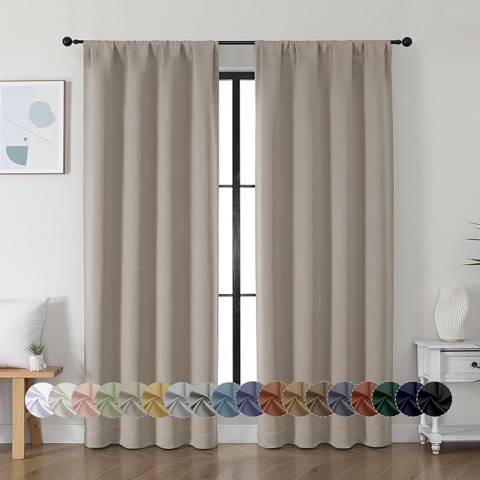 Simplebrand Ava Stone Blackout Curtains by Simplebrand