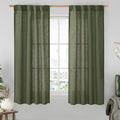 LAMIT Linen Curtains 60 Inch Length 2 Panels, Light Filtering Panels Back Tab by LAMIT