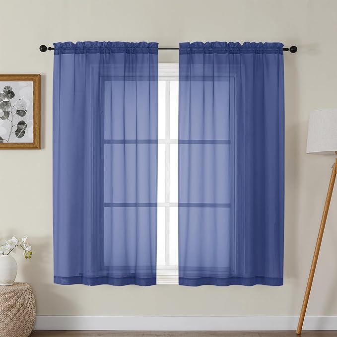 Gwine Royal Blue Sheer Curtains by Gwine