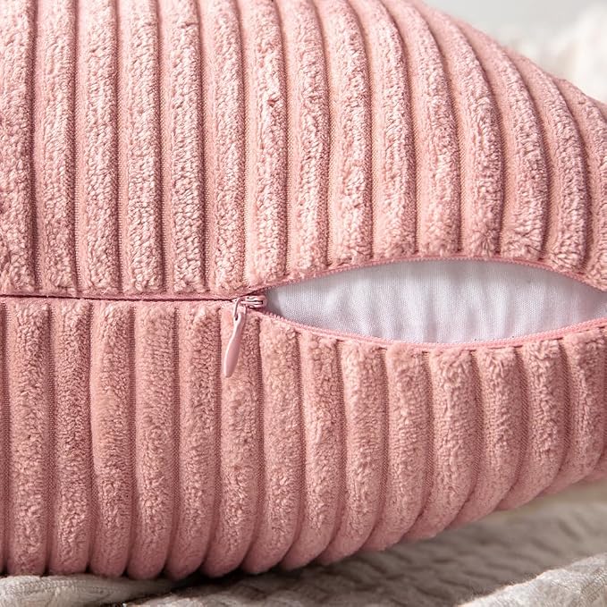 MIULEE Blush Pink Decorative Throw Pillow Covers 18x18 Inch - Image 3