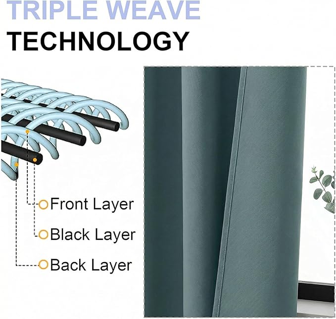 Simplebrand Ava Dark Green Blackout Curtains - Image 5