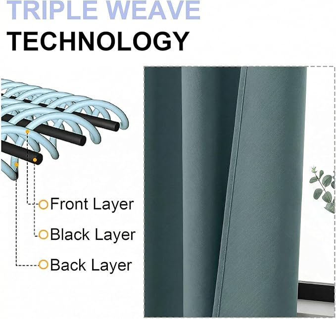 Simplebrand Ava Dark Green Short Blackout Curtains - Image 5