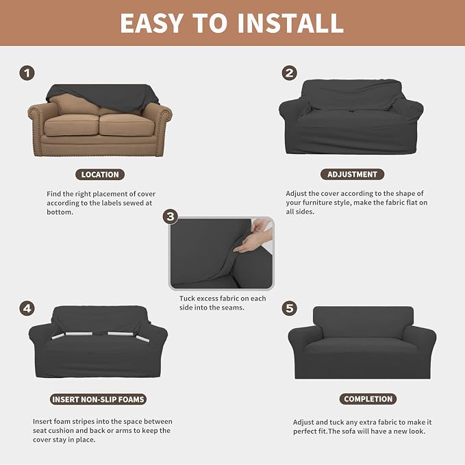 Easy-Going 100% Waterproof Oversized Chair Couch Cover, Dual Waterproof Sofa - Image 5