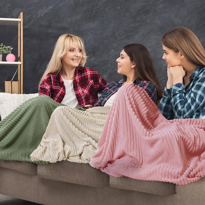 Buryeah 12 Pcs Flannel Throw Blanket Bulk 50 x 60 in Sleepover Blanket Outdoor - Image 4