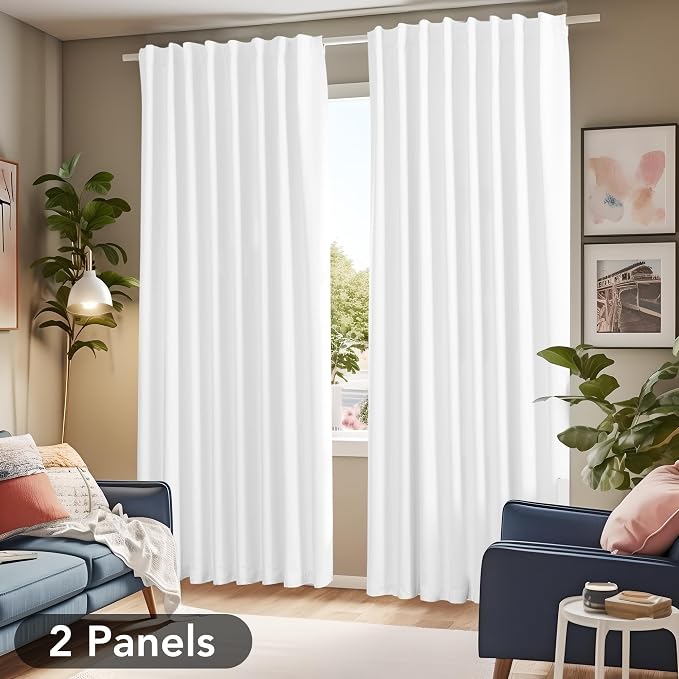 Deconovo Total Blackout Curtains 2 Panels W70 x L108— 100% Blackout, Thermal - Image 2