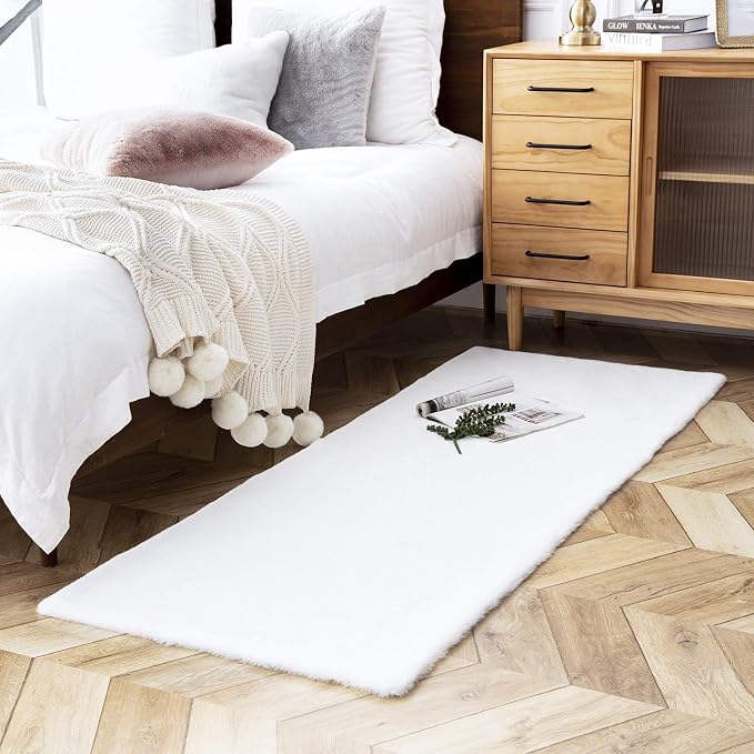 Ashler Faux Fur Rug, Ultra Soft Faux Rabbit Fur, 2.2 x 6 Feet Rectangle - Image 4