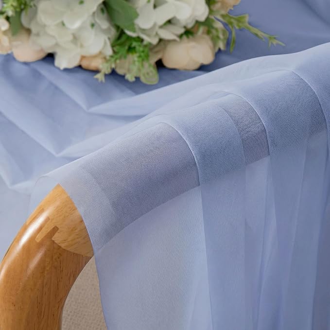 Simplebrand Denim Sheer Curtains 63 Inch Length 2 Panels, Rod Pocket Solid - Image 7