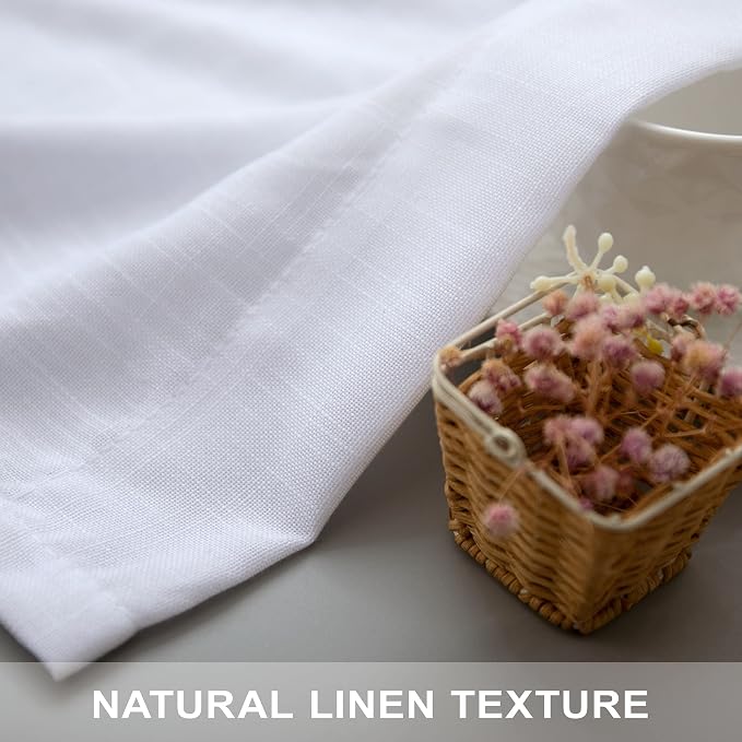 White Linen Curtains 108 Inches Long - Image 7