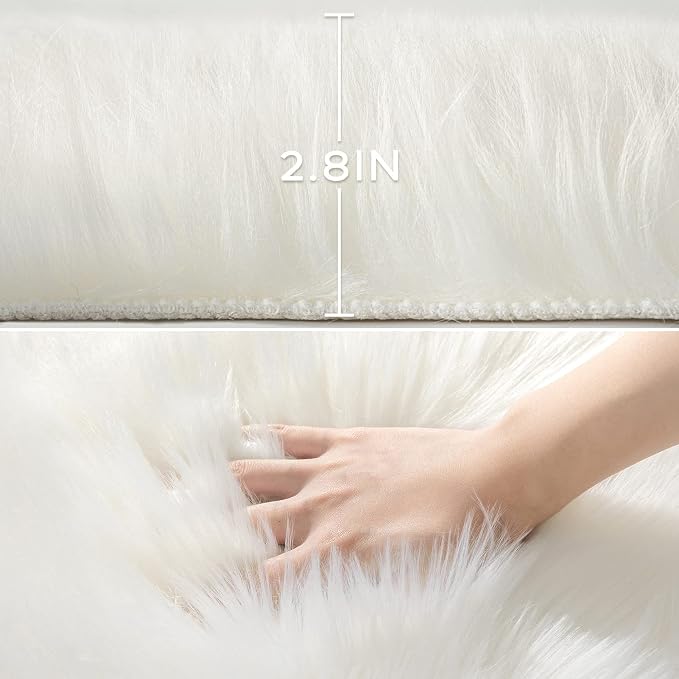 Ashler Faux Fur Rug, Fluffy Sheepskin Fur Rug, Fuzzy Ultra Soft 2.3 x 3.3 Ft - Image 3