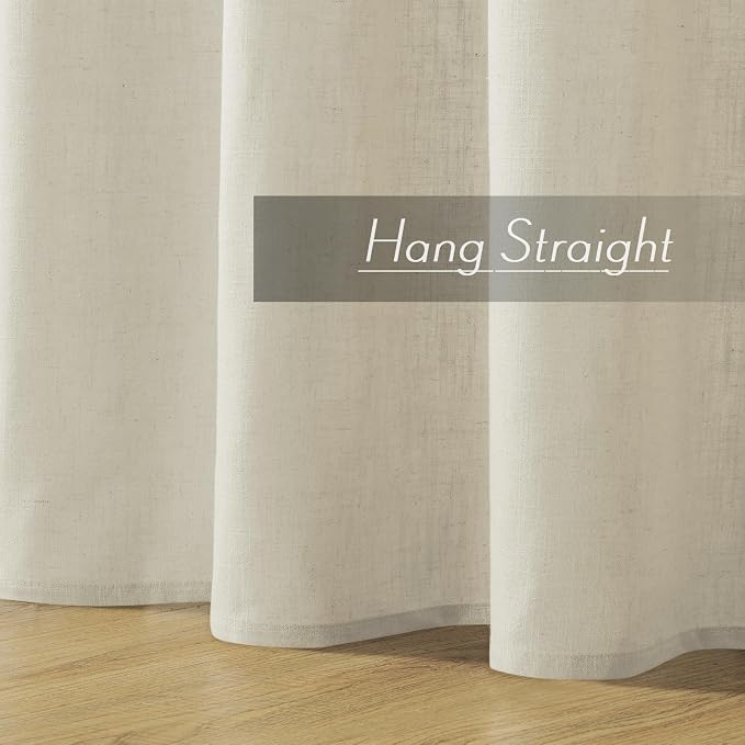 Joydeco Linen Curtains, 90 Inch Length, 2 Panels Set - Image 8
