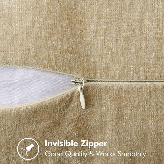 MIULEE Pack of 2 Couch Throw Pillow Covers 20x20 Inch Beige Farmhouse - Image 3