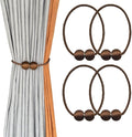 Melaluxe 4 Pack Magnetic Curtain Tiebacks, Decorative Curtain Holdbacks by Melaluxe