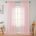 Blush Sheer Curtains for Bedroom Living Room 96 Inches Long 2 Panels, Modern by WelvetBLK