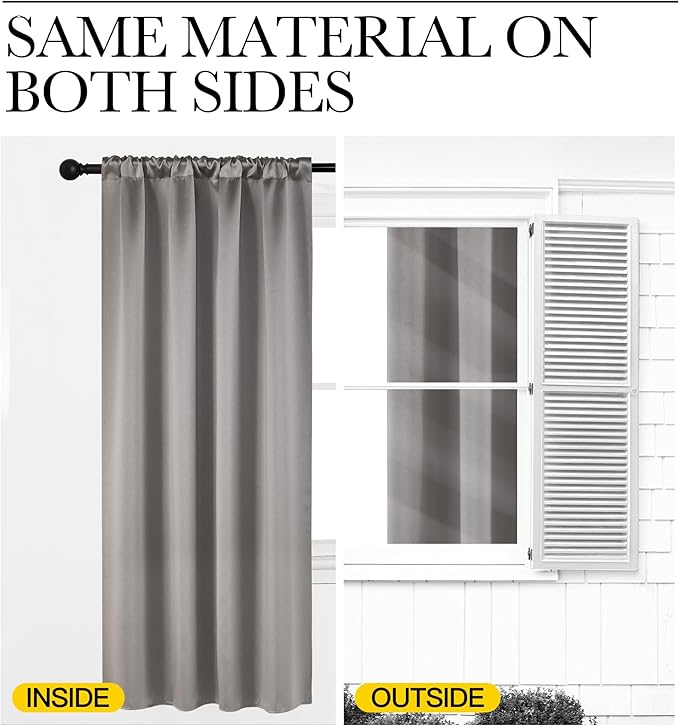 NICETOWN Room Darkening Cafe Satin Curtains - Image 6