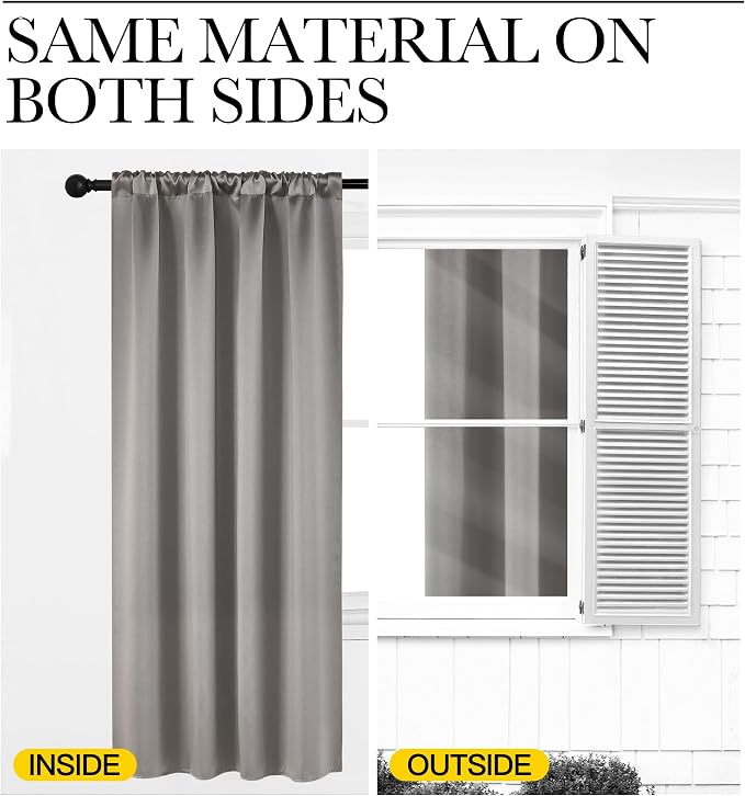 NICETOWN Room Darkening Cafe Satin Curtains - Image 6