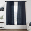 Vintage Blue Curtains 63 Inches Long 2 Panel Sets by Nanspring
