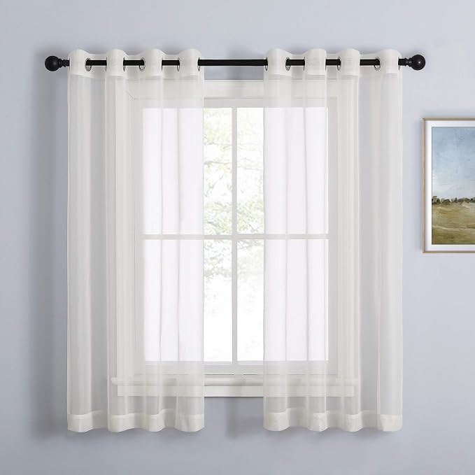 NICETOWN Sheer Curtains for Windows 63 inch Length, Grommet Living Room Curtain by NICETOWN