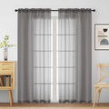 Grey Sheer Curtains for Window 72 inches Long 2 Panels Set, Soft Airy Modern by Home