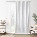 Guken White 100% Blackout Linen Curtains 70 Inch Wide by 96 Inch by Guken