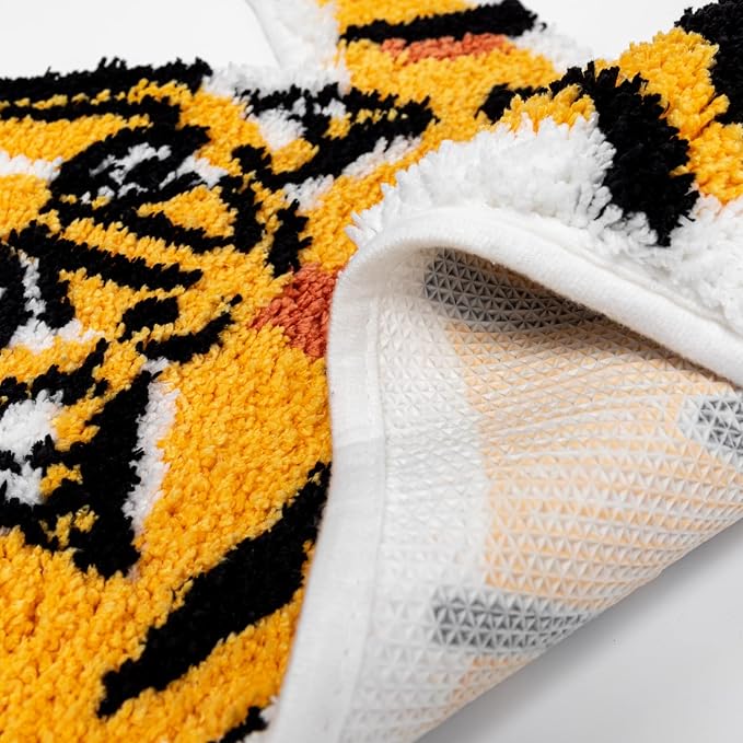 Tiger Print Rug, Animal Printed Small Area Rugs Faux Cowhide Skin Leather - Image 4