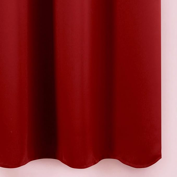 LEMOMO Blackout Curtains 66 x 95 inch/Red Curtains Set of 2 Panels/Thermal - Image 9
