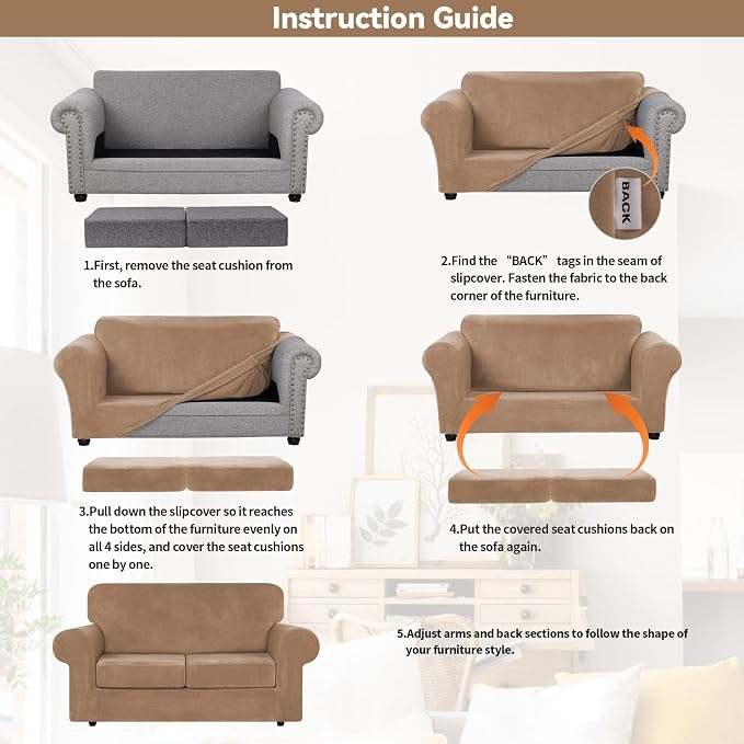 WEERRW Velvet Couch Covers for 2 Cushion Couch Sofa - Image 6