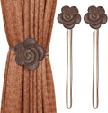 Lewondr Magnetic Curtain Tieback, Vintage Curtain Holdback, Resin Flower by Lewondr