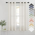 NICETOWN Small Window Curtains Semi Sheer Linen Burlap Drapes, Grommet Top by NICETOWN