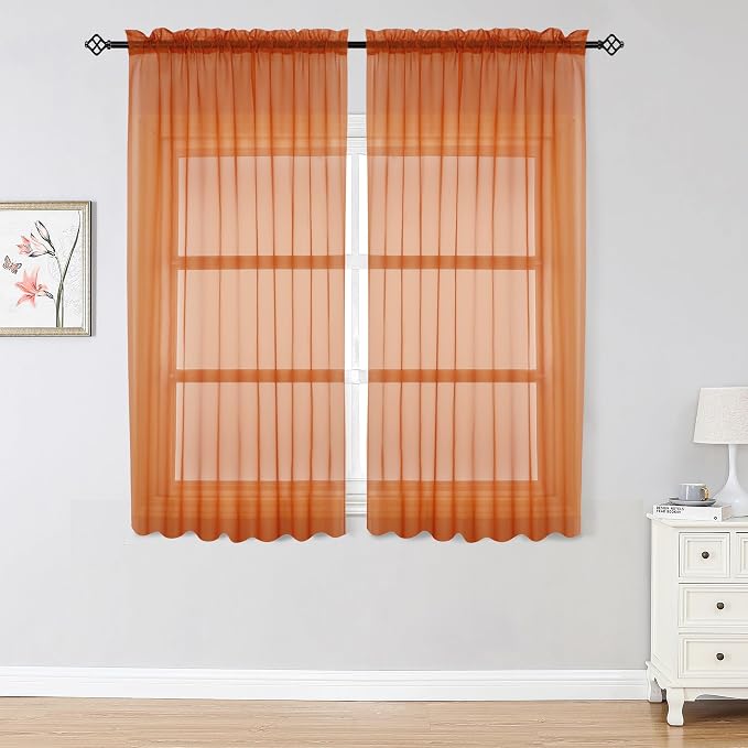 OWENIE Sheer Curtains 54 inches Long by OWENIE