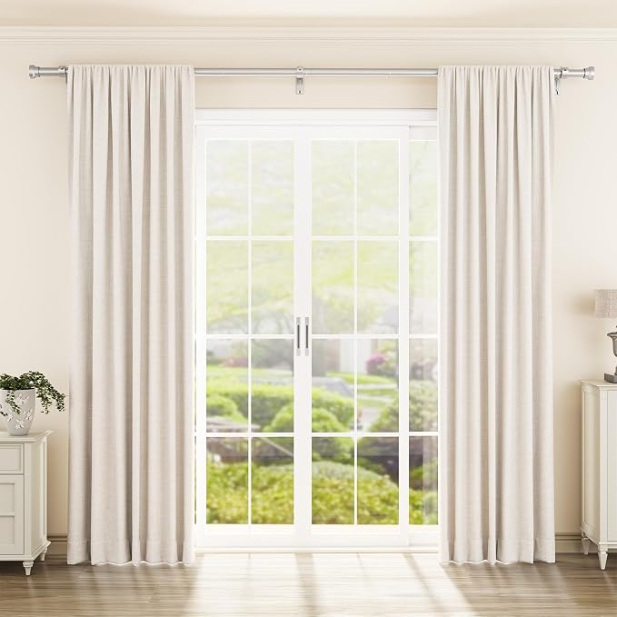 YaFex Curtain Rods 32-144 Inch, Heavy Duty 1 Inch Adjustable Curtain Rod - Image 2