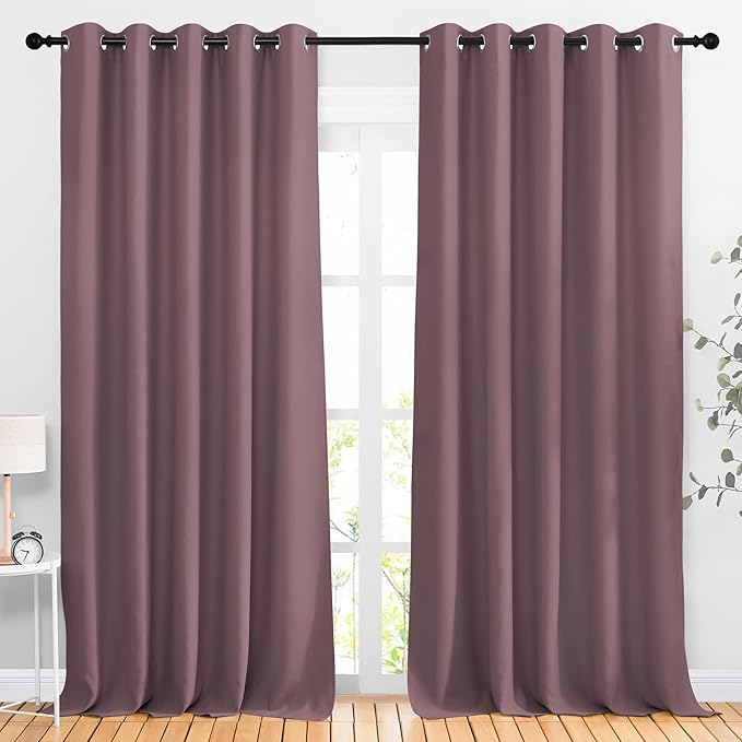 NICETOWN Blackout 102 inch Long Curtains, Thermal Insulated Grommet Light by NICETOWN
