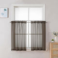 Chyhomenyc Chocolate Brown Sheer Curtains 30 inch Length 2 Panels, Light by Chyhomenyc