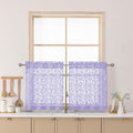 Chyhomenyc Light Purple Sheer Curtains 24 Inch Length, Light Filtering Leaf by Chyhomenyc