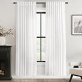 White Linen Curtains 72 inch Long 2 Panel Set by Jolilight