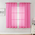Aiyufeng Hot Pink Sheer Curtains 63 Inch Length 2 Panels Set by Aiyufeng