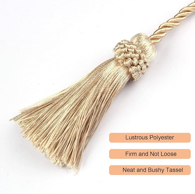 Fenghuangwu Curtain Tiebacks Handmade Decorative Curtain Holdbacks Rope - Image 3